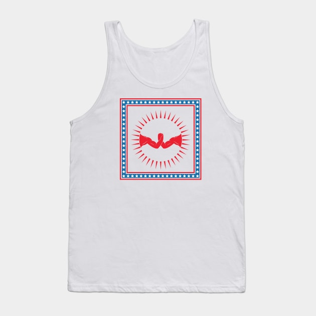 Patriotic Arm Wrestling Tank Top by HobbyAndArt